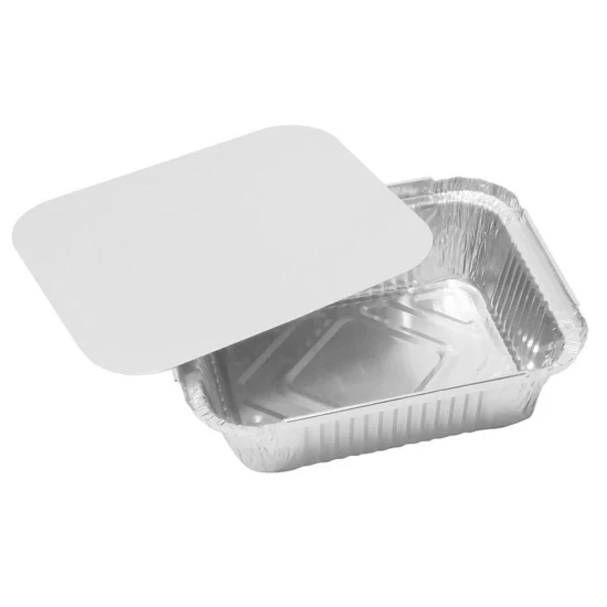 8011 8389 Prix Conteneur en aluminium jetable 750 ml avec couvercle plat avec couvercle au micro-ondes Prix 3003 Plateau en aluminium / Plats pour gâteaux et aliments surgelés